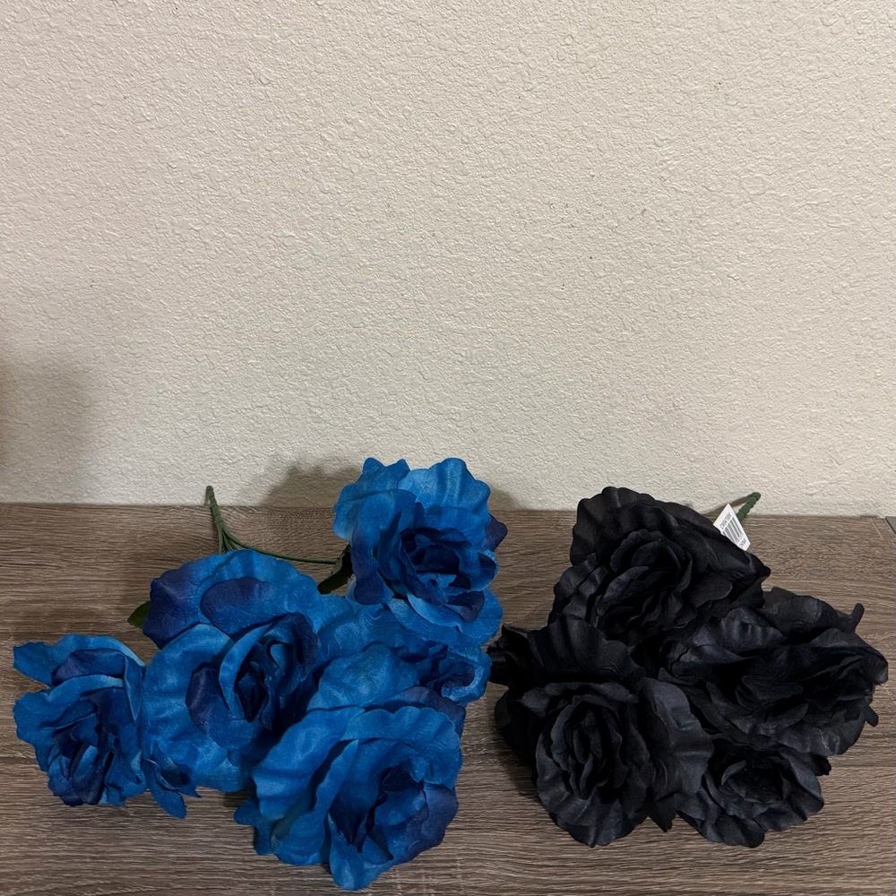 Blue & Black Artificial Flowers